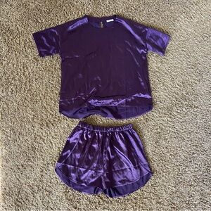 Medium Purple Womens PJ Set with Shirt and Shorts